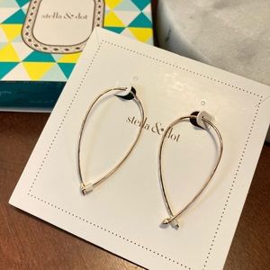 Stella & Dot Hammered Wire Hoops, small, ROSE GOLD